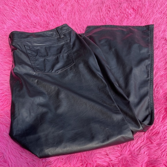 Vintage 90s No Boundaries faux leather lace fly jeans in deep black size 20W NWT - Picture 6 of 7